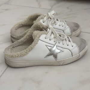 Steven by Steve Madden “Mello"  faux fur slip-on sneakers—8.5